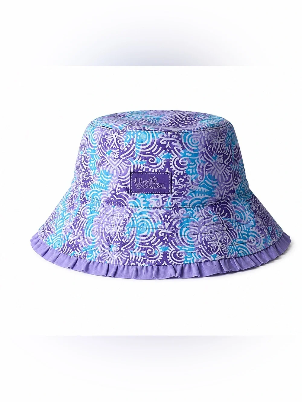 Skin Purple & Teal Swirl Bucket Hat girls reversible